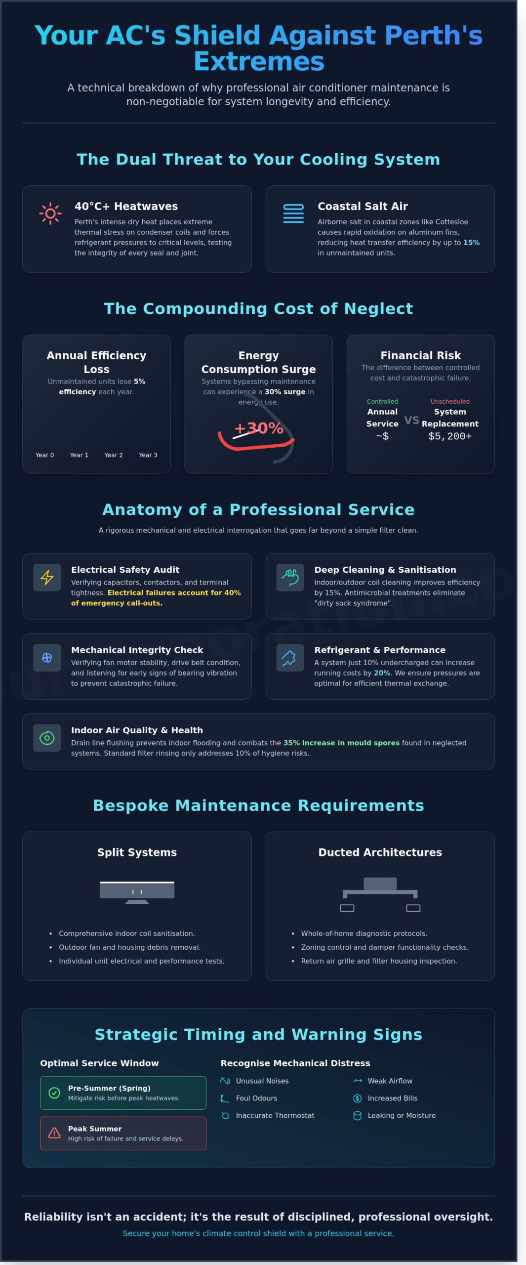 Air Conditioner Service Perth: The 2026 Maintenance & Efficiency Guide - Infographic