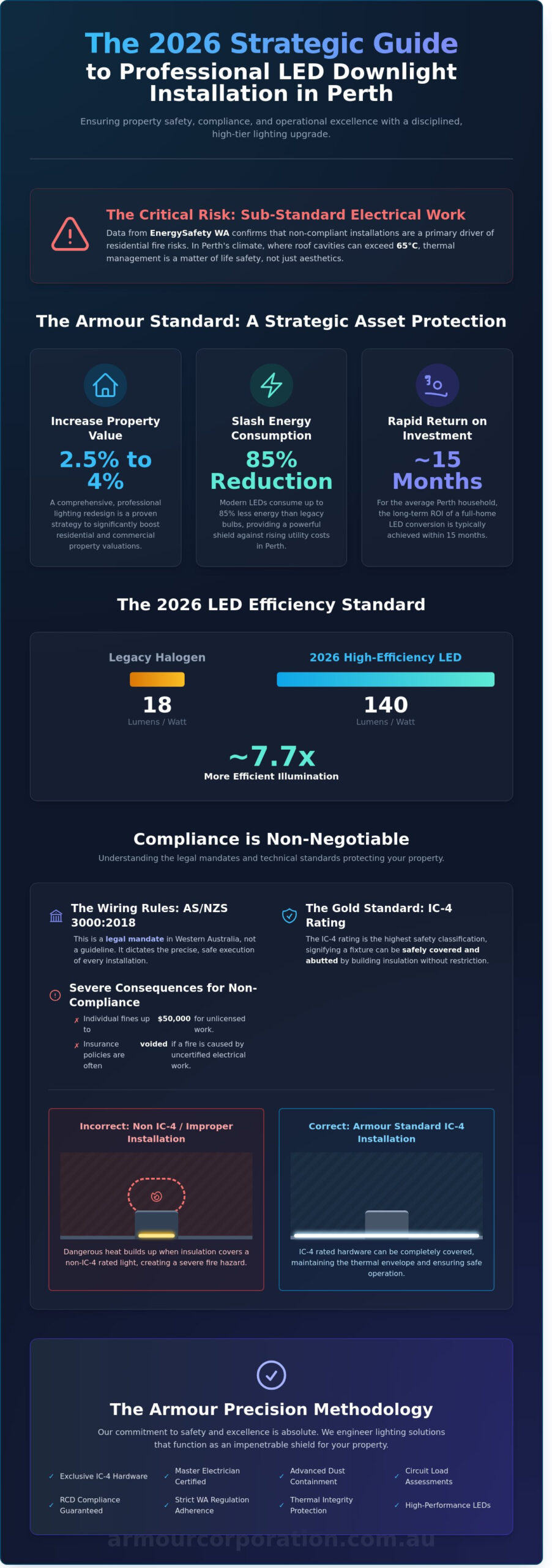 Professional Downlight Installation in Perth: The 2026 Buyer’s Guide - Infographic