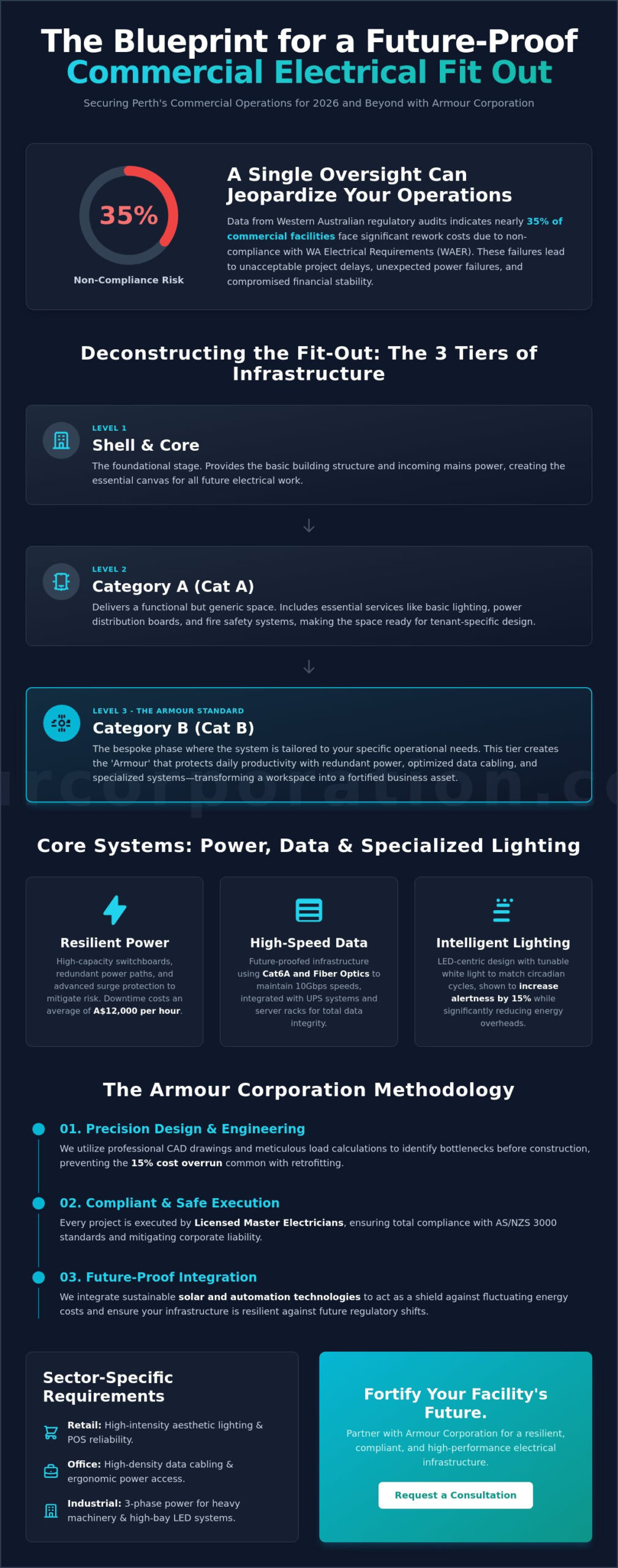 Commercial Electrical Fit Out Perth: The 2026 Guide to Professional Infrastructure - Infographic