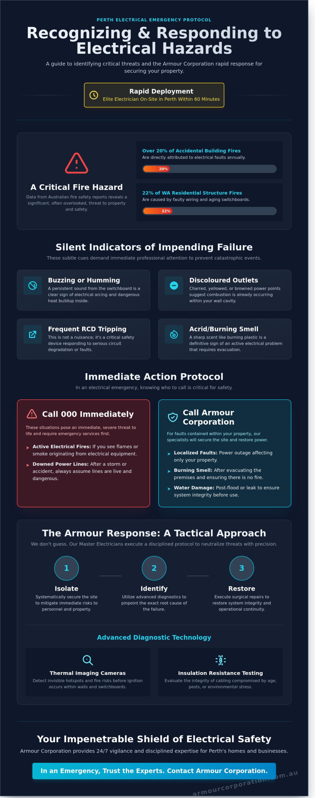 Emergency Electrician Perth: Rapid Response & Electrical Fault Mitigation - Infographic