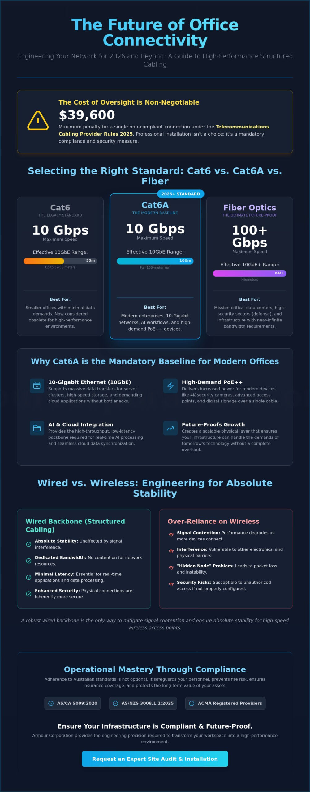 Professional Office Data Cabling Installation Perth: The 2026 Corporate Standard - Infographic