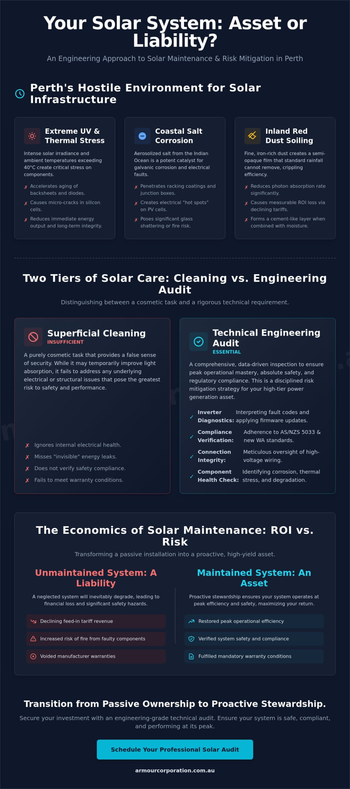 Professional Solar Panel Maintenance Perth: The 2026 Engineering Guide - Infographic